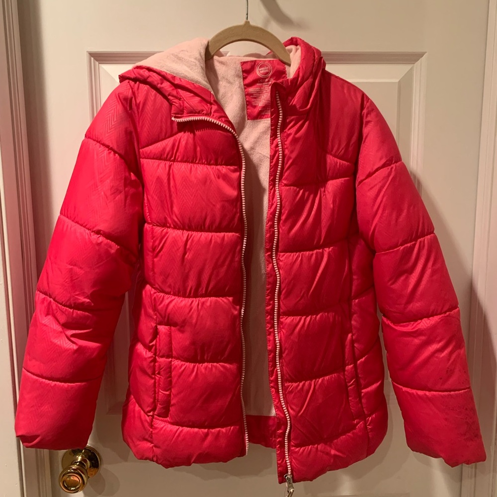 Bright pink winter jacket